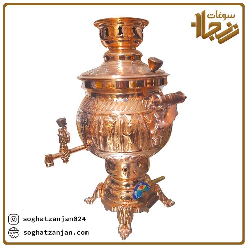 سماور مسی گازی 6 لیتری درجه یک — تصویر ۳