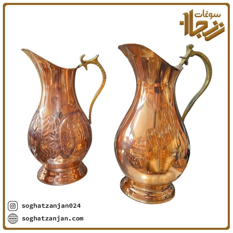 پارچ سماور مسی در طرح های ساده،قلمزنی شده — تصویر ۶