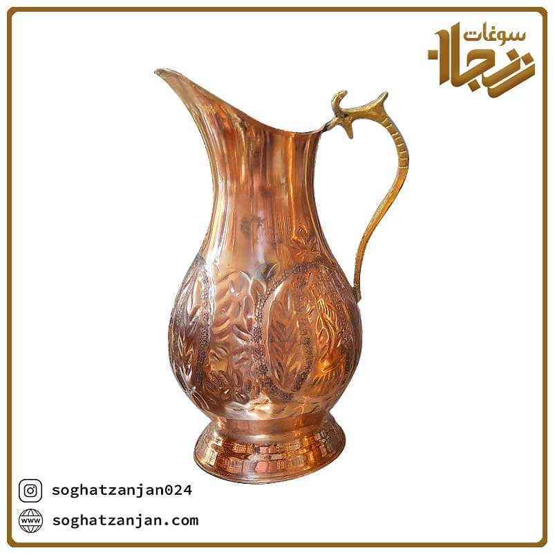 پارچ سماور مسی در طرح های ساده،قلمزنی شده — تصویر ۷