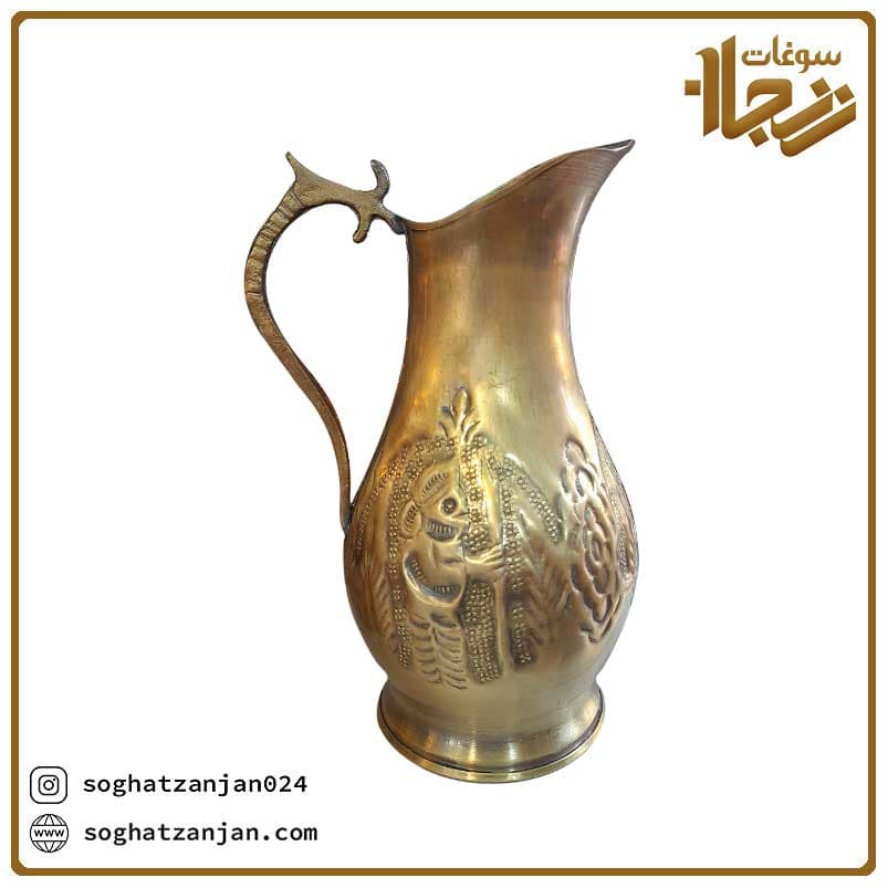 پارچ سماور مسی در طرح های ساده،قلمزنی شده — تصویر ۴