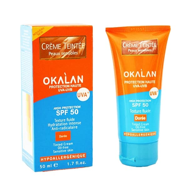ضد آفتاب رنگی اوکالان OKALAN SPF 50 حجم 50 میل