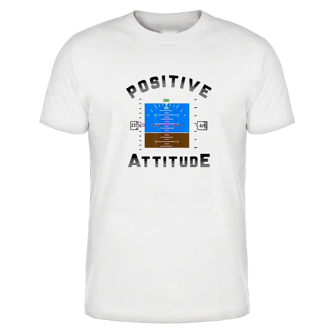 تیشرت سفید مردانه با طرح Positive Attitude — تصویر ۲