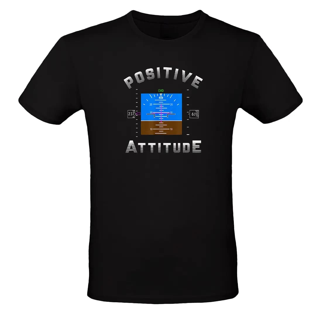 تیشرت مشکی مردانه با طرح Positive Attitude — تصویر ۲
