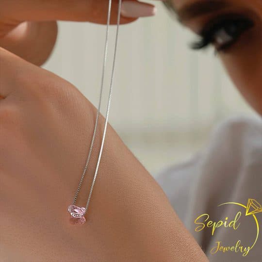 گردنبند نقره کریستالی سواروسکی پروانه — تصویر ۷