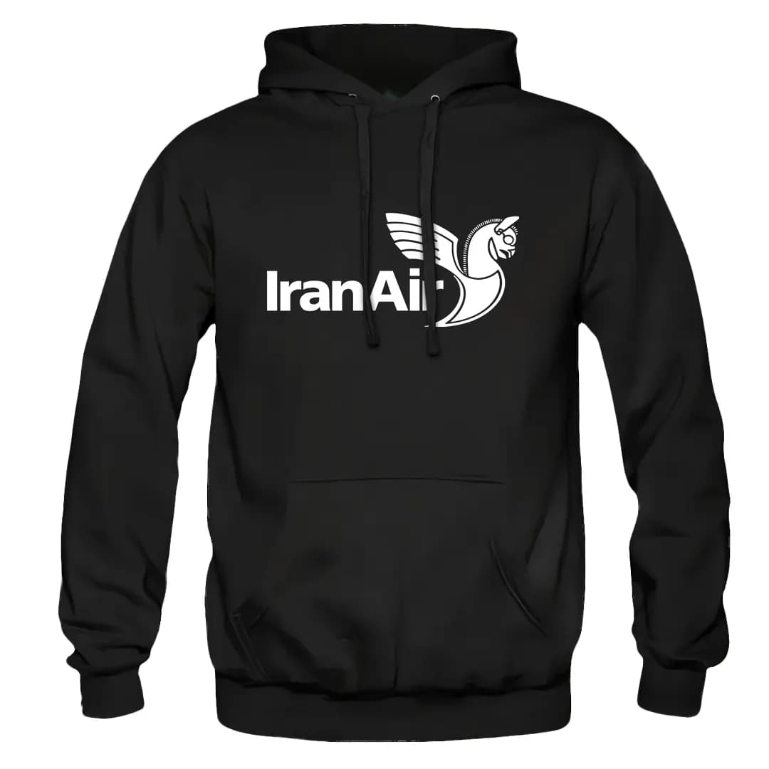 هودی مشکی با طرح لوگوی ایران ایر