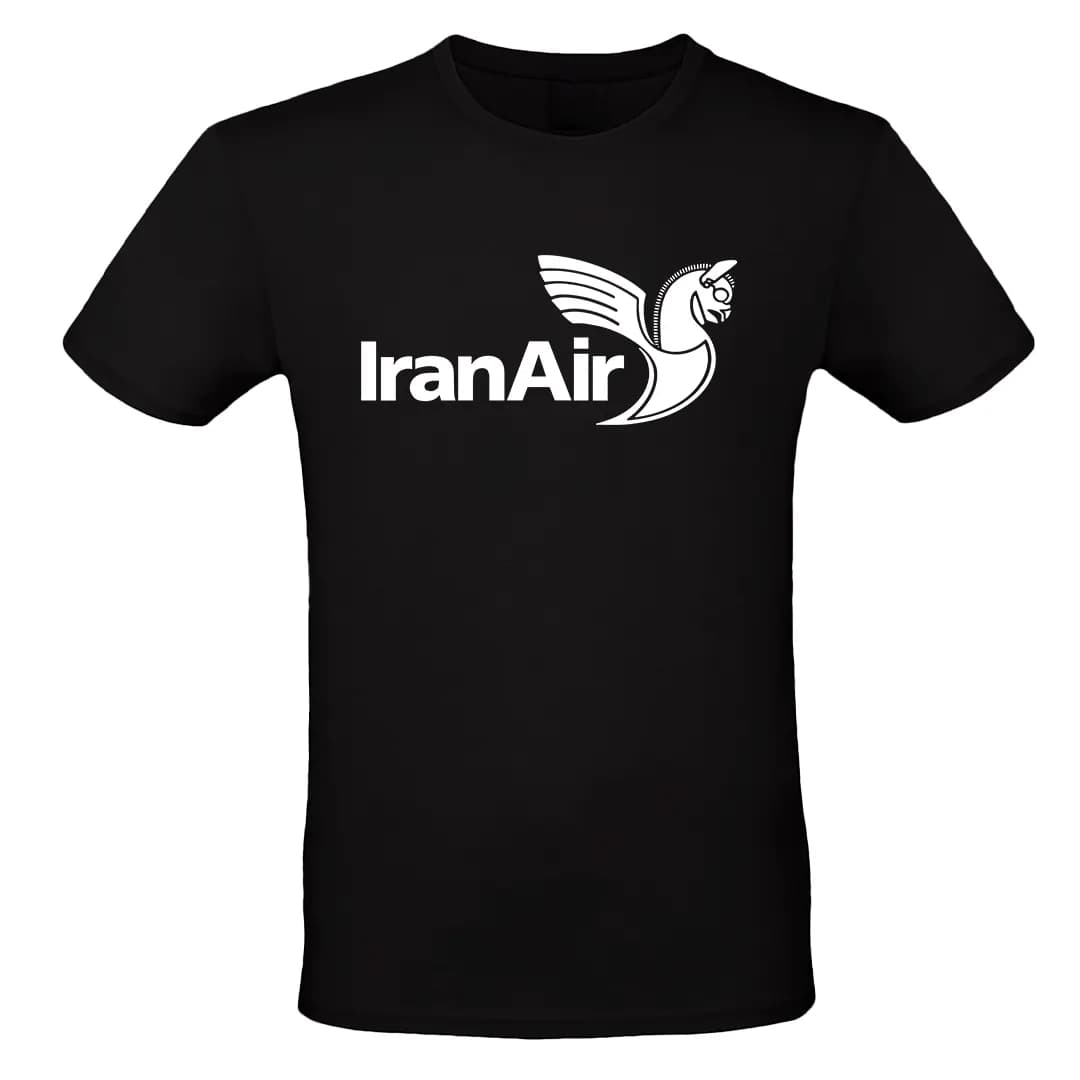 تیشرت مشکی مردانه با طرح لوگوی ایران ایر