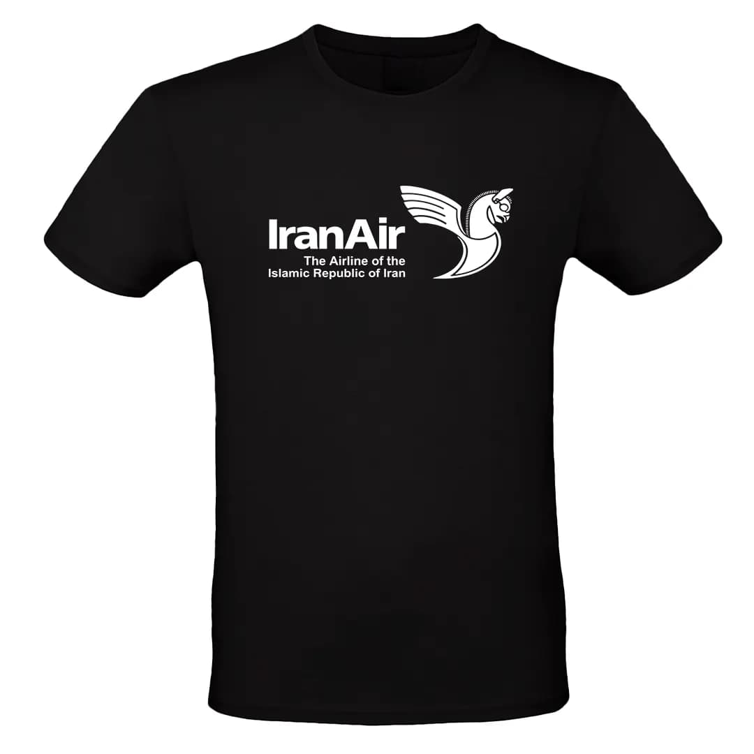 تیشرت مشکی مردانه با طرح هما هواپیما جمهوری اسلامی — تصویر ۲
