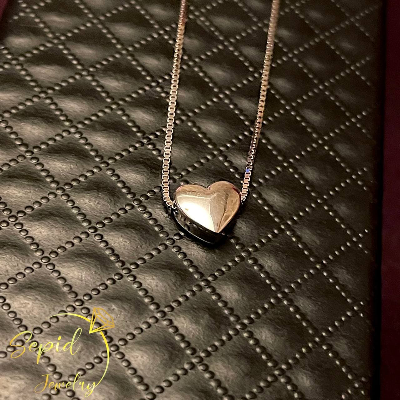 گردنبند نقره قلب اسپرت ونیزی — تصویر ۳