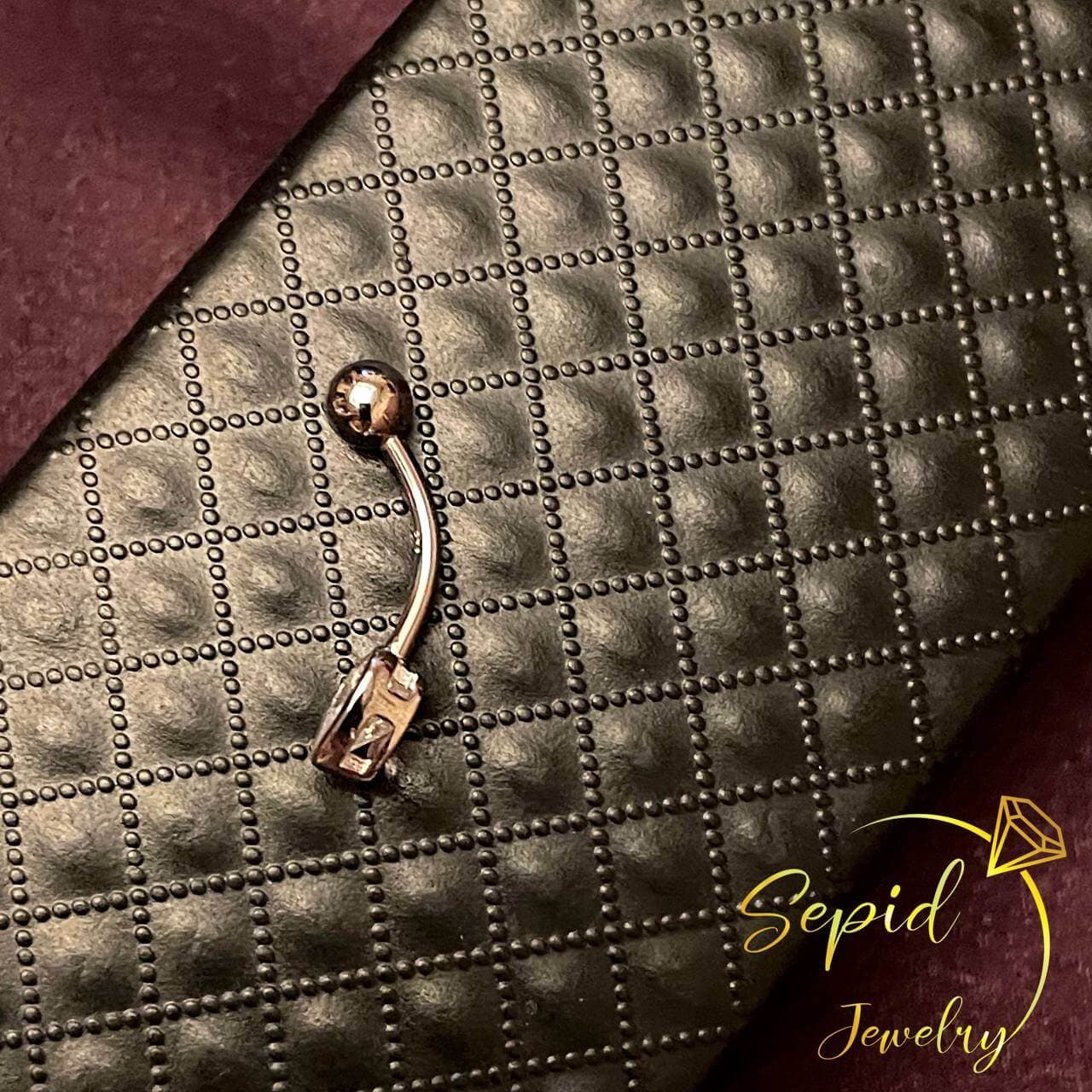 پیرسینگ نقره ناف تک نگین قلب ( دیواره ) — تصویر ۹