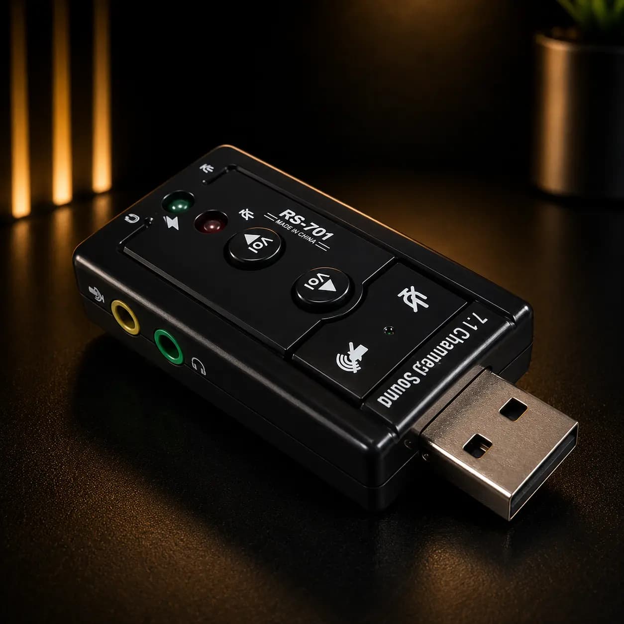 کارت صدا USB رویال مدل RS-701 ولوم دار | کارت صوتی اکسترنال 7.1 کاناله