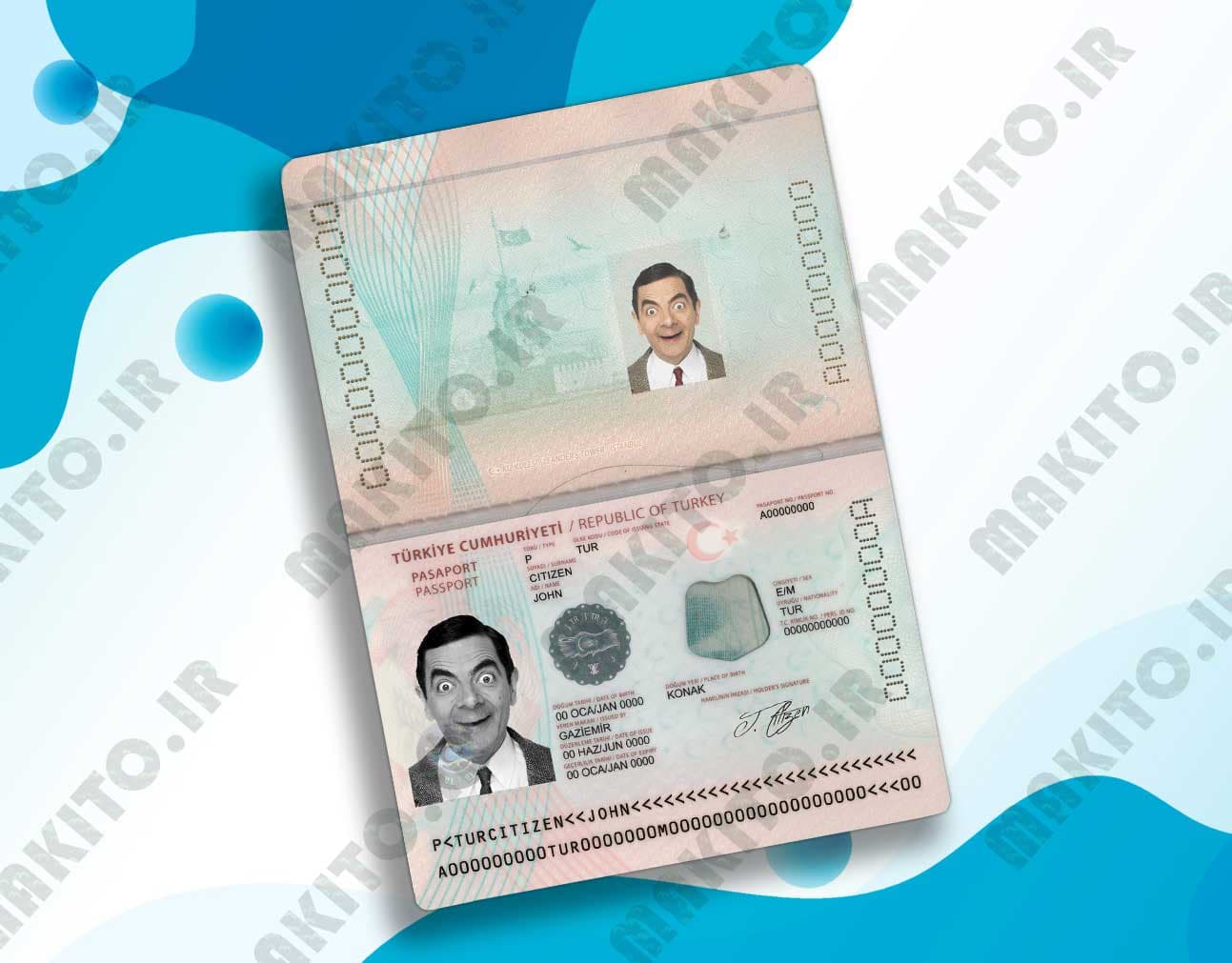 فایل لایه باز پاسپورت ترکیه | جدید (Turkish Passport) — تصویر ۳