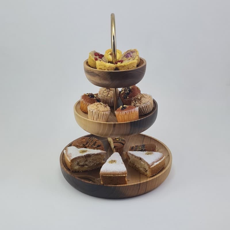 شیرینیخوری-مزه خوری چوبی مدل Walnut Elegance 3 — تصویر ۴