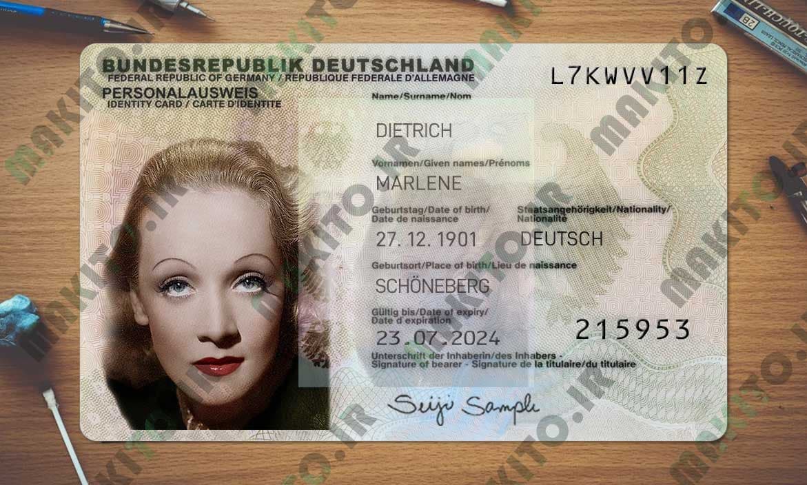 فایل لایه باز آیدی کارت آلمان | دو نسخه (Germany ID Card) — تصویر ۸