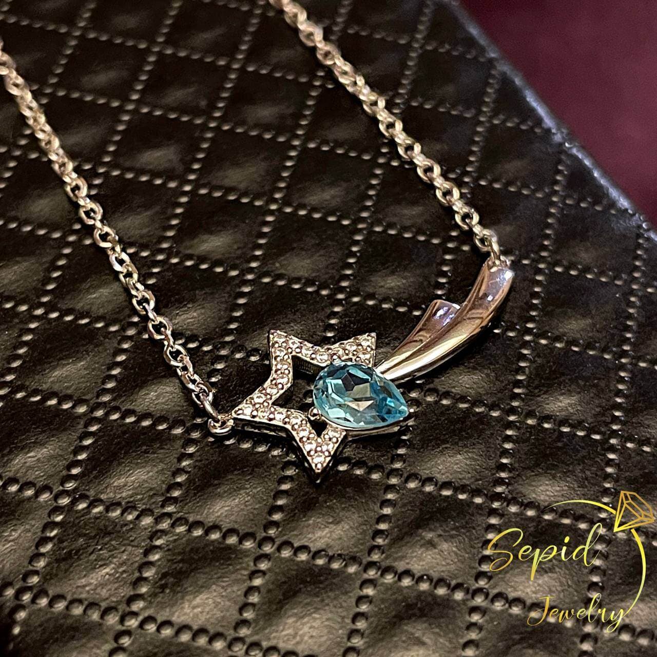 گردنبند نقره ستاره دنباله دار با اشک سواروسکی — تصویر ۸