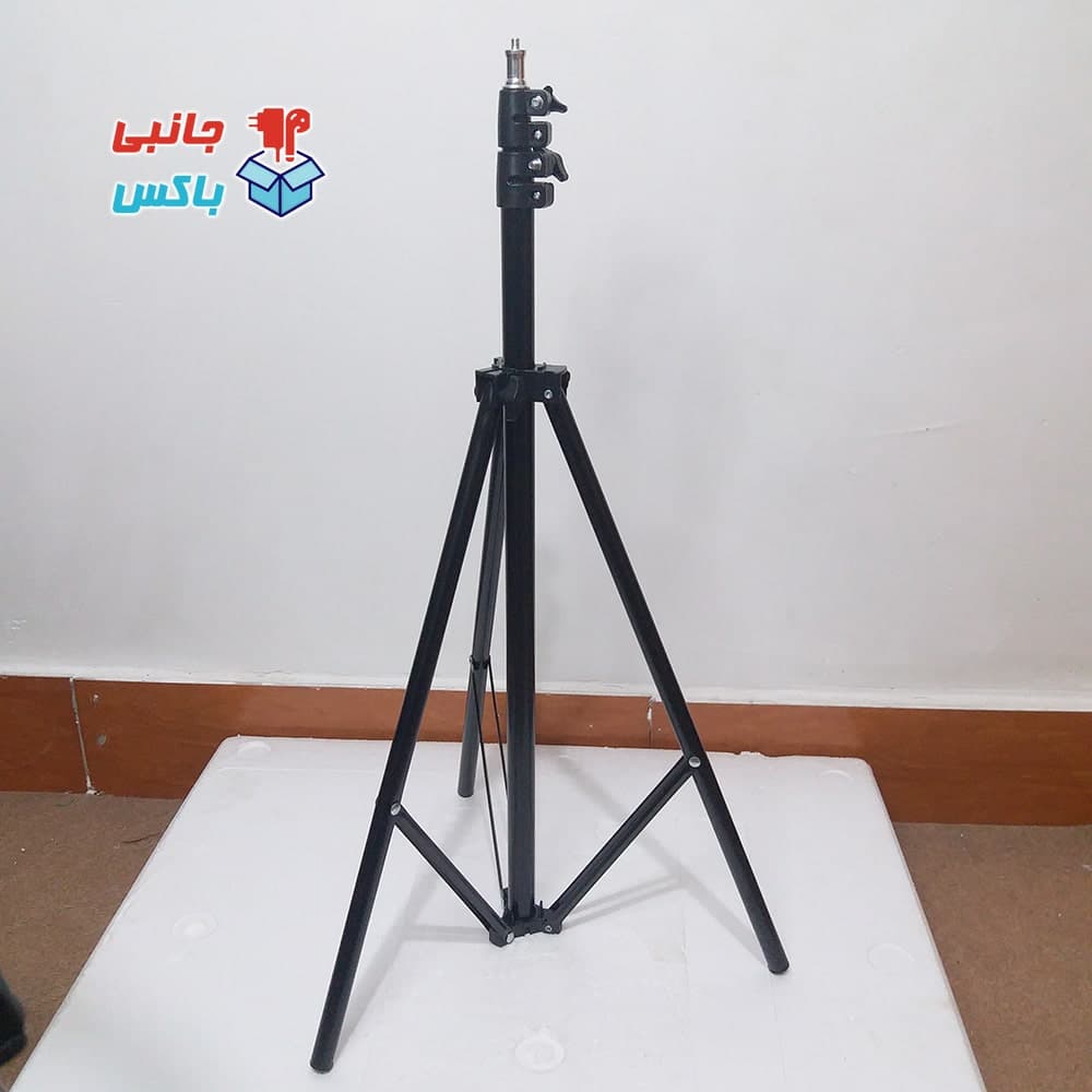 سه پایه رینگ لایت و دوربین و تراز لیزری سه پایه دومتری فلزی — تصویر ۷