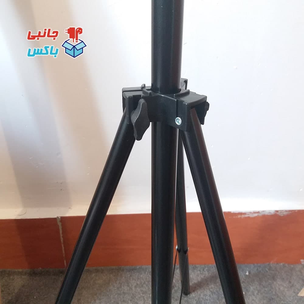 سه پایه رینگ لایت و دوربین و تراز لیزری سه پایه دومتری فلزی — تصویر ۹