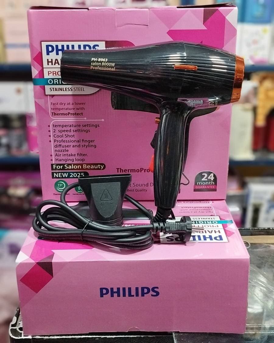 سشوار حرفه ای فیلیپس توربو 8000 وات مدل PH-8963 — تصویر ۵