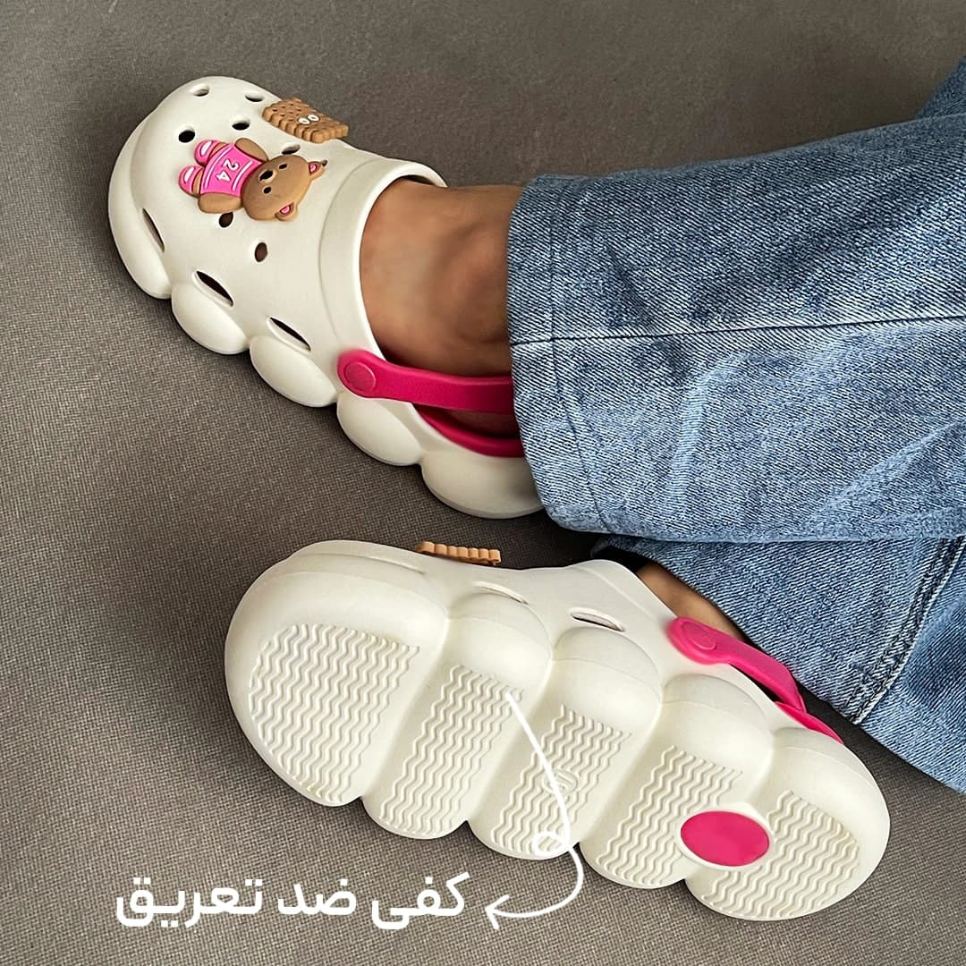 صندل کراکس رکابدار بیسکوئیتی سرخابی — تصویر ۴