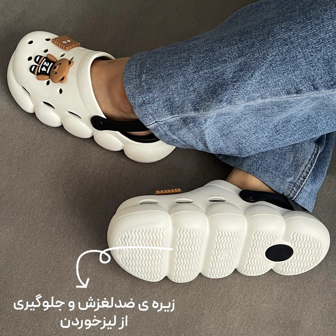 صندل کراکس رکابدار بیسکوئیتی مشکی — تصویر ۸
