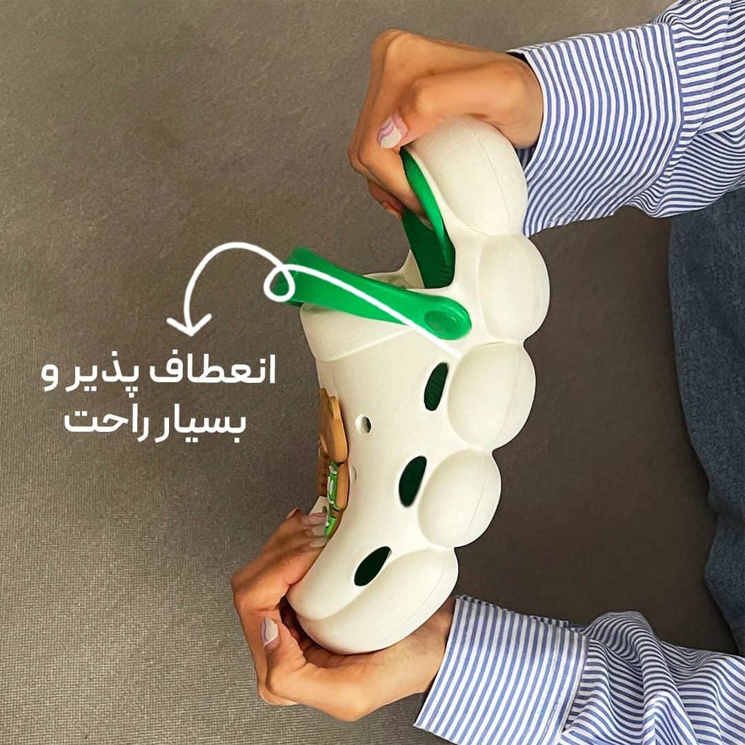 صندل کراکس رکابدار بیسکوئیتی سبز — تصویر ۸