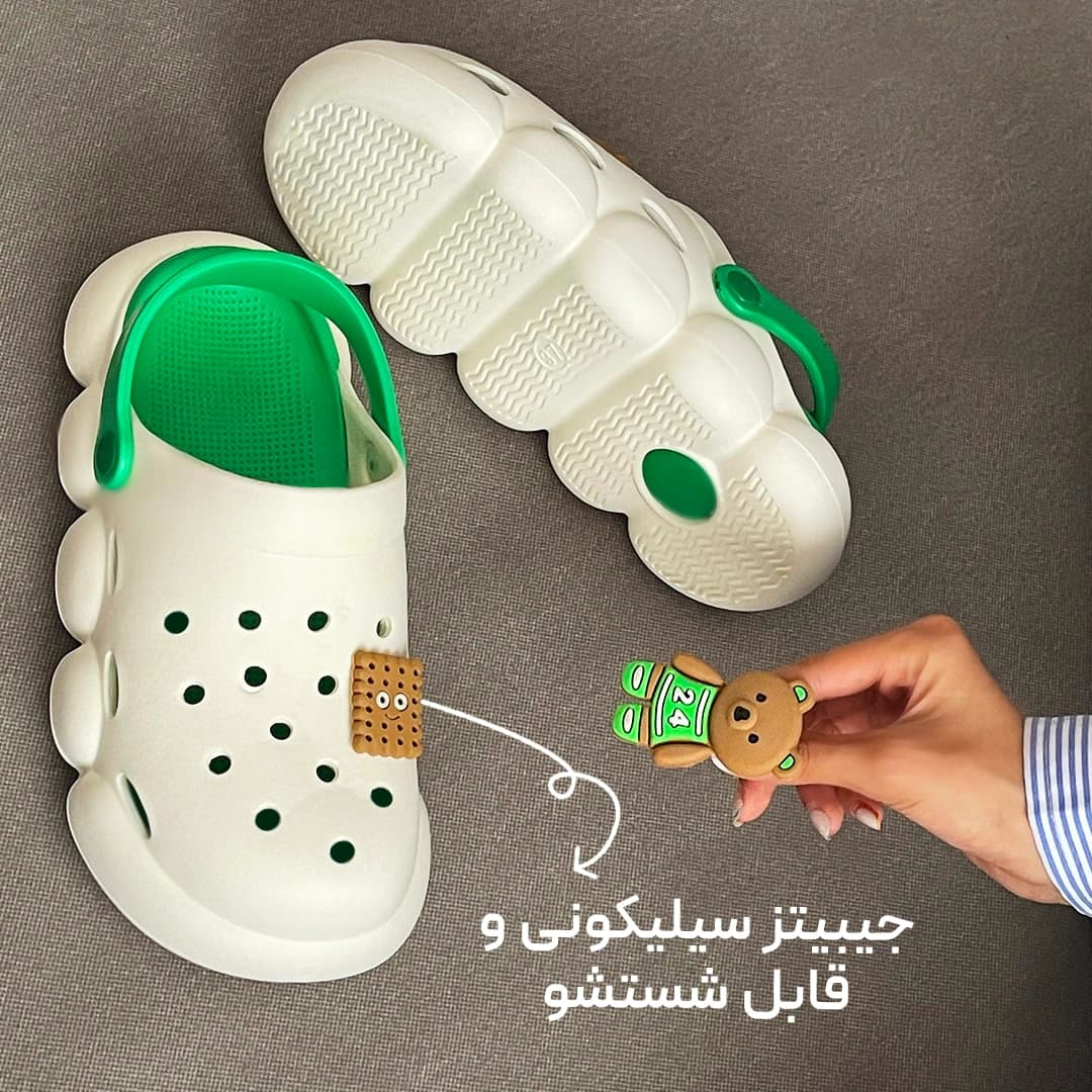 صندل کراکس رکابدار بیسکوئیتی سبز — تصویر ۷