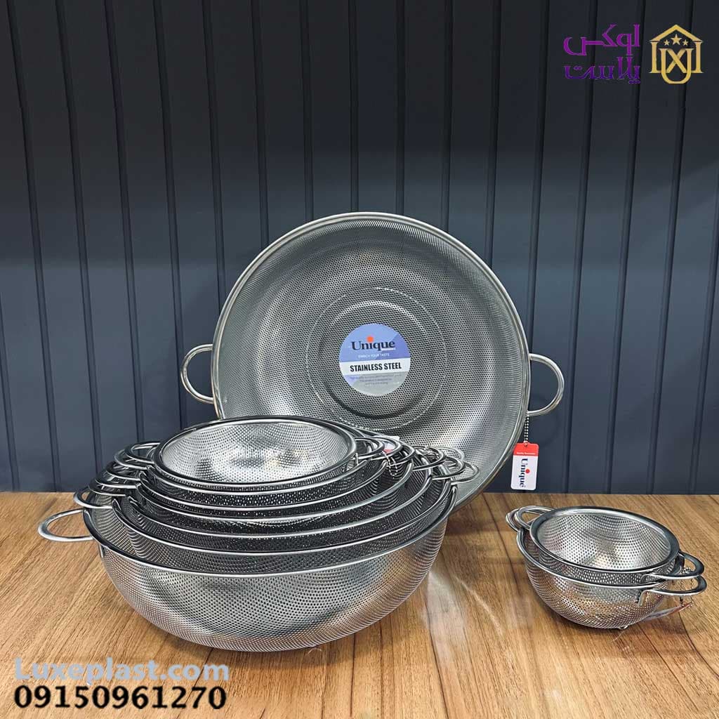ست آبکش استیل 10پارچه یونیک 4089 — تصویر ۵