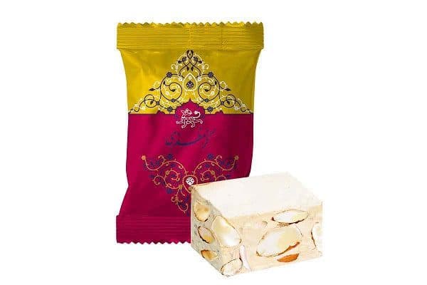 گز مظفری لقمه ای ویژه بادام 40% شیرخشتی 450 گرمی — تصویر ۲