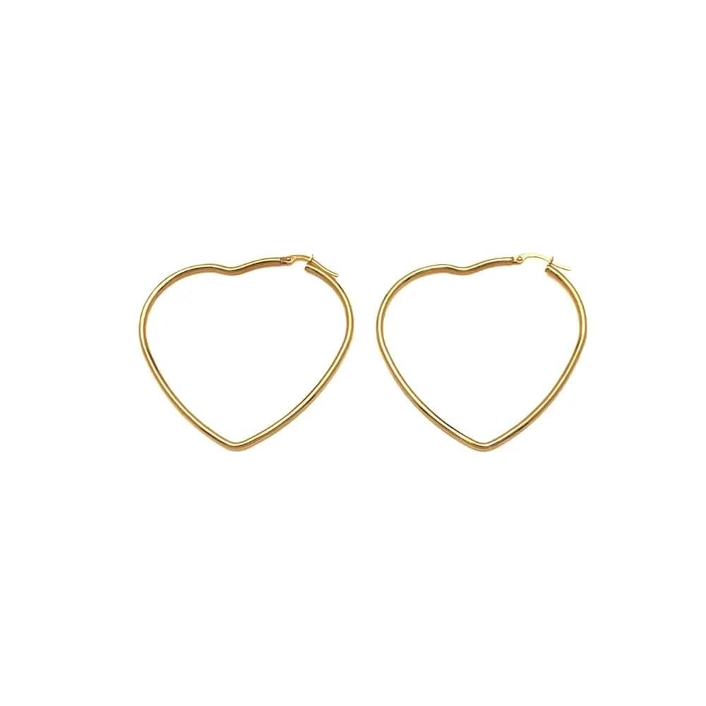 گوشواره حلقه ای طلا قلب — تصویر ۵