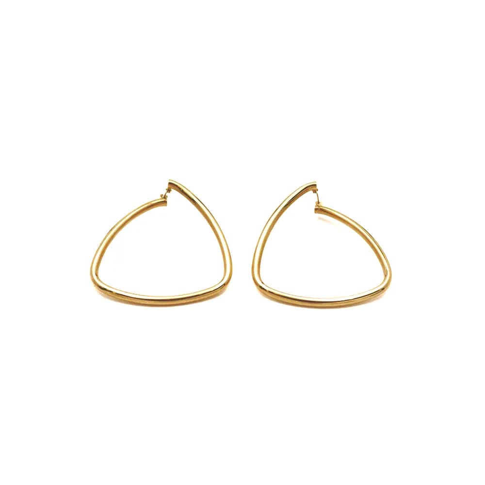 گوشواره حلقه ای طلا مثلث — تصویر ۲