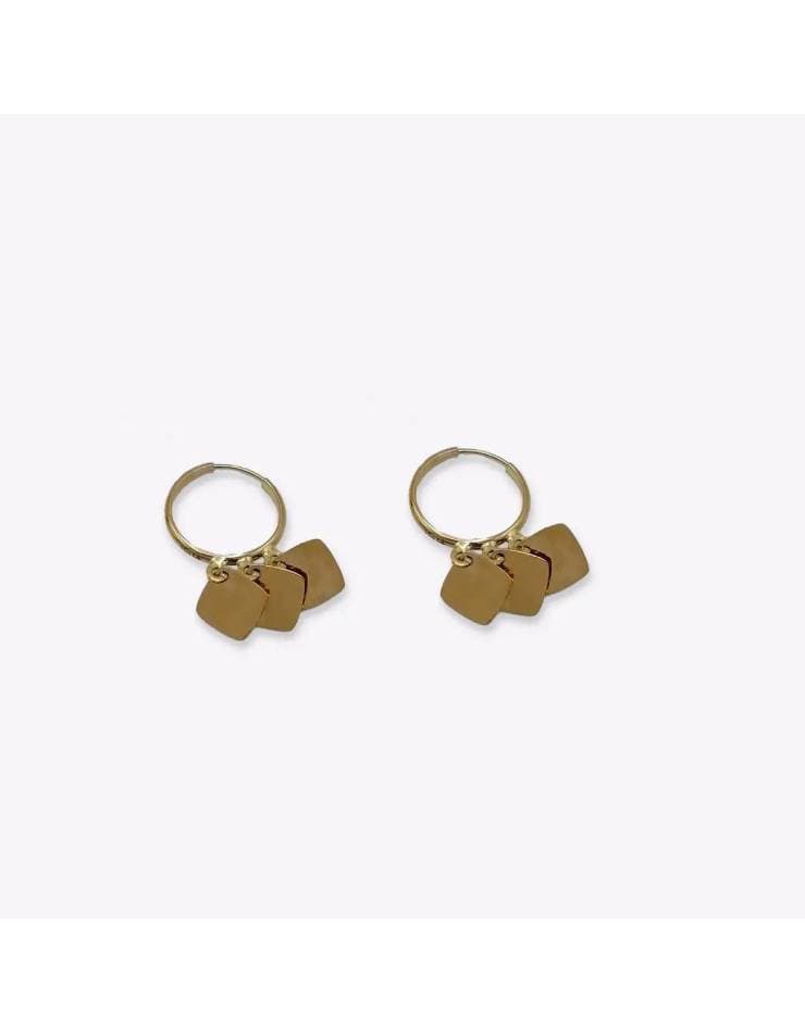 گوشواره حلقه ای طلا مربعی — تصویر ۳