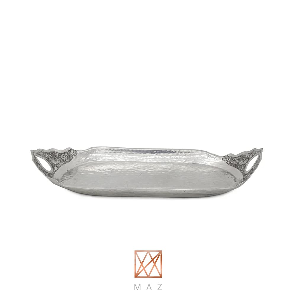 سینی رولت خوری مسی قلمزنی شاهوار — تصویر ۳
