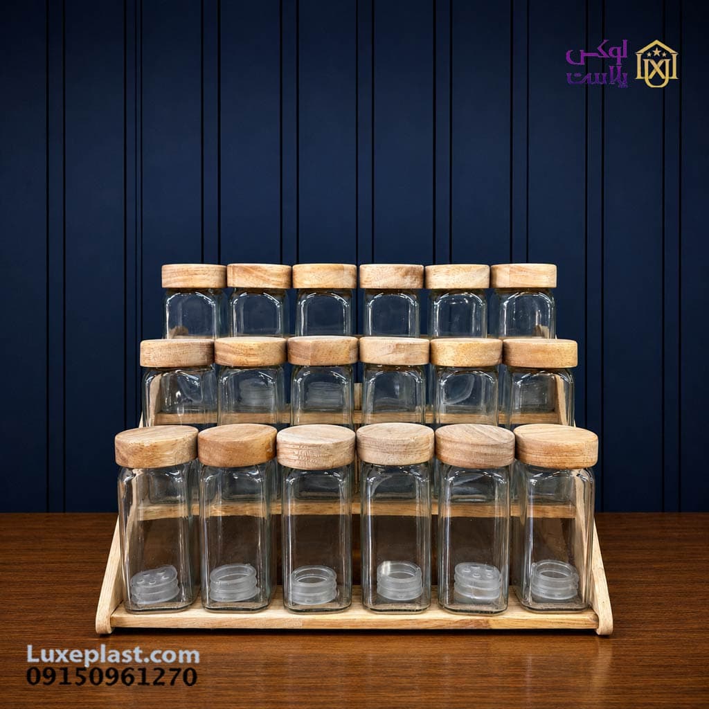 جا ادویه چوبی مکارتی 18 تایی استندار 9982 — تصویر ۴