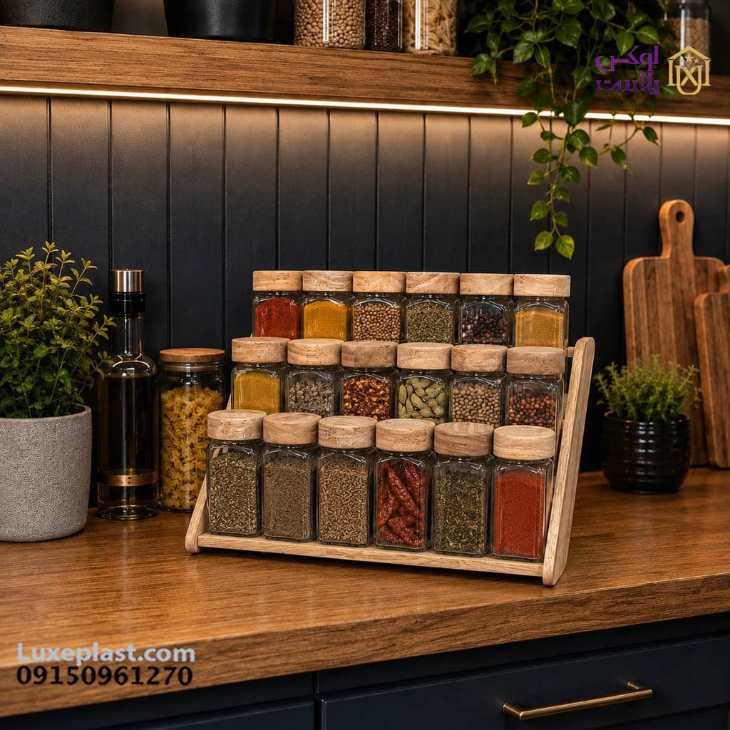 جا ادویه چوبی مکارتی 18 تایی استندار 9982 — تصویر ۶
