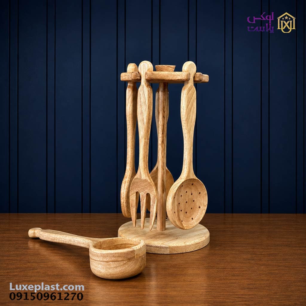 ست کفگیر ملاقه چوب کارنیک 103 — تصویر ۴