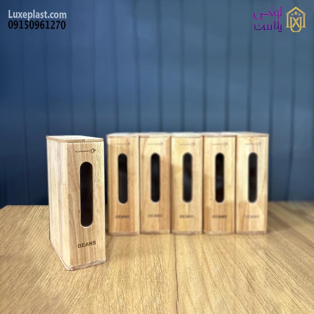 بانکه حبوبات چوبی باریک مدل پنجره دار سوپرنوا 6780 — تصویر ۵