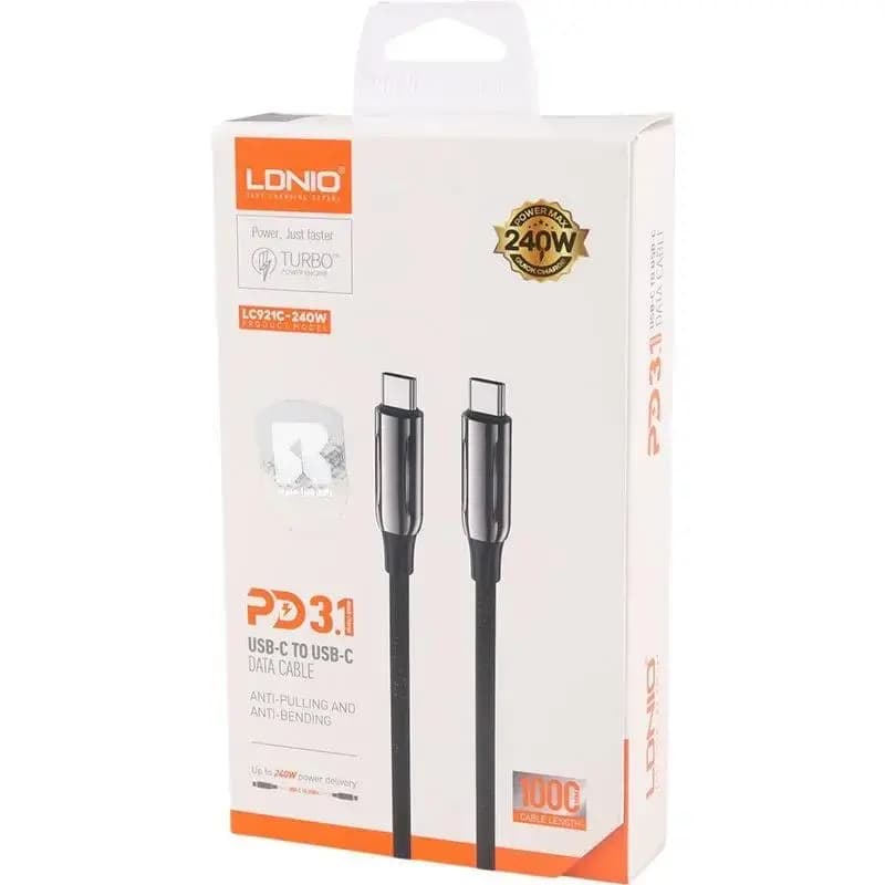 کابل Type C به Type C الدینیو مدل LC921 PD3.1 طول 1 متر توان 240 وات — تصویر ۲