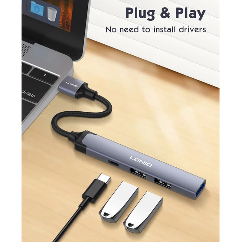 هاب 4 پورت USB-A الدینیو مدل DS-44C — تصویر ۶