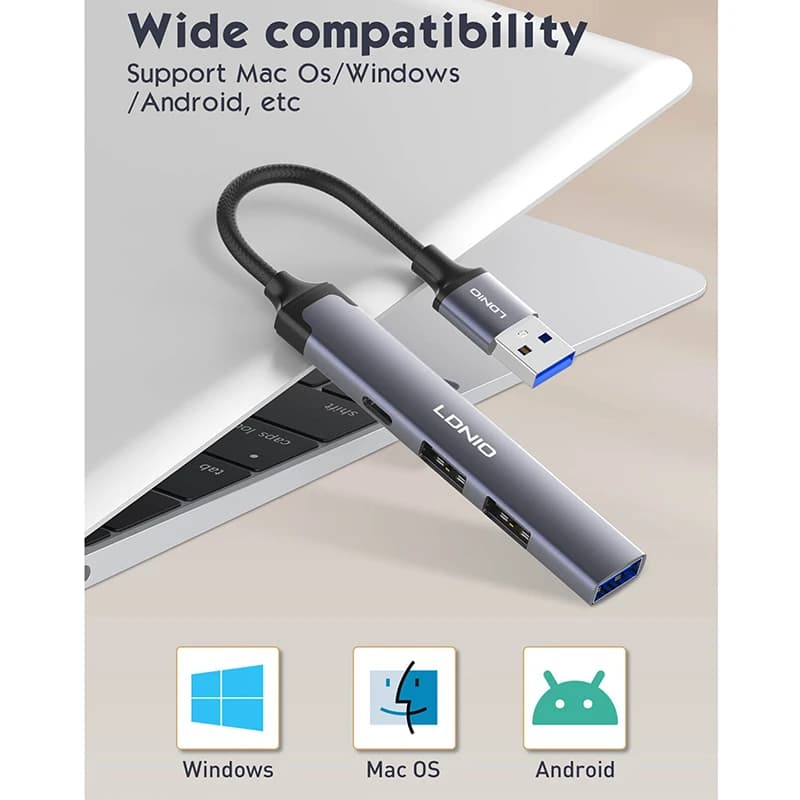 هاب 4 پورت USB-A الدینیو مدل DS-44C — تصویر ۵