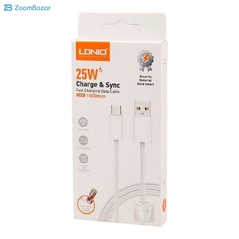 کابل تبدیل USB به microUSB الدینیو مدل LS891 طول 1 متر — تصویر ۸