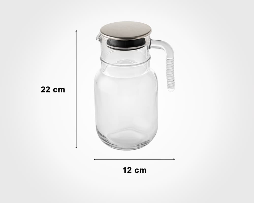 پارچ شیشه ای 1.5 لیتر درب استیل لیمون 2376 — تصویر ۲