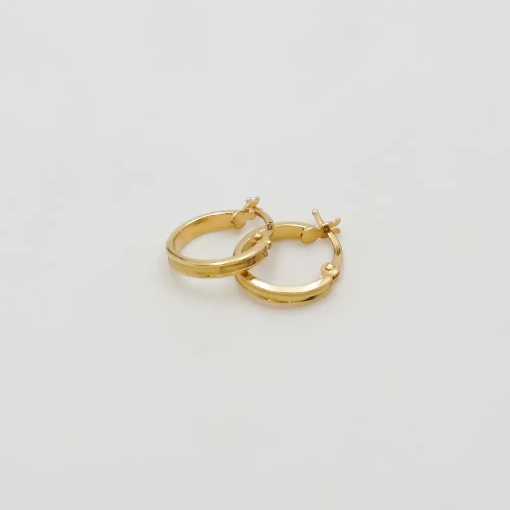گوشواره حلقه ای طلا شیار دار