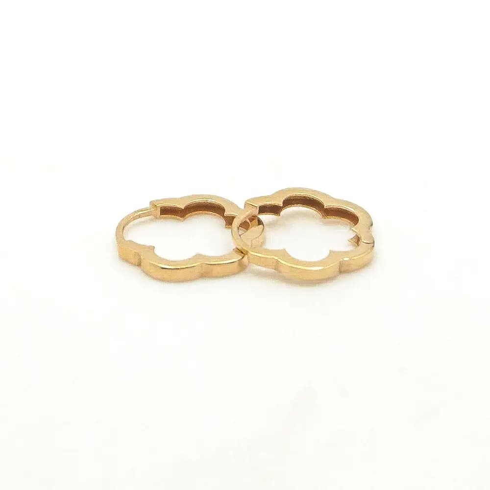گوشواره حلقه ای طلا طرح گل