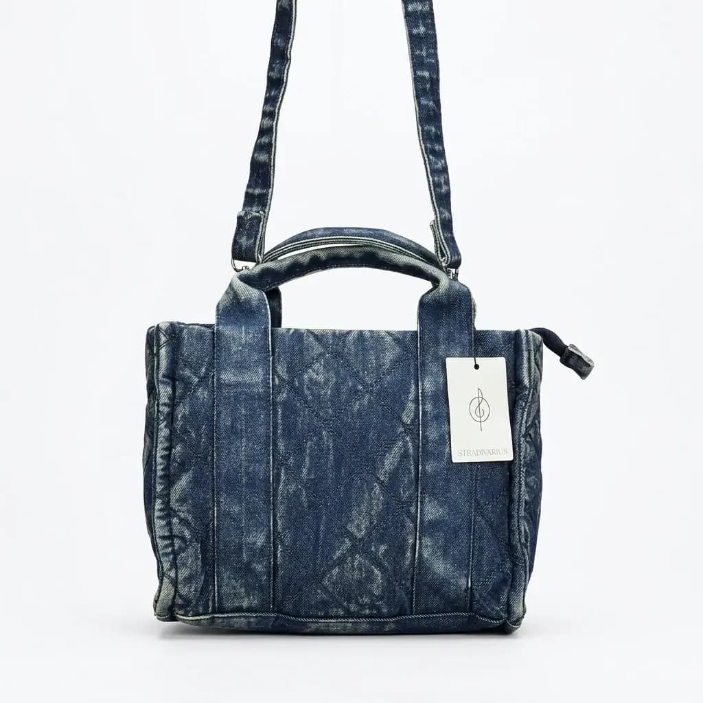 کیف دستی و دوشی اورجینال برند استرادیواریوس (Stradivarius) اسپانیا | کیف جین آبی ترندی