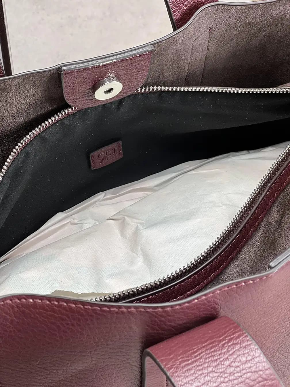 کیف زنانه اورجینال برند Parfois پرتغال مدل Double Tote Burgundy رنگ زرشکی — تصویر ۳