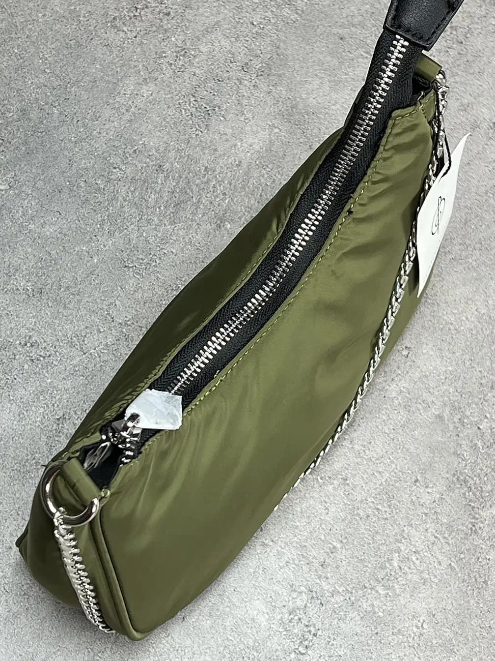 کیف زنانه اورجینال برند Stradivarius اسپانیا مدل Olive green chain — تصویر ۲