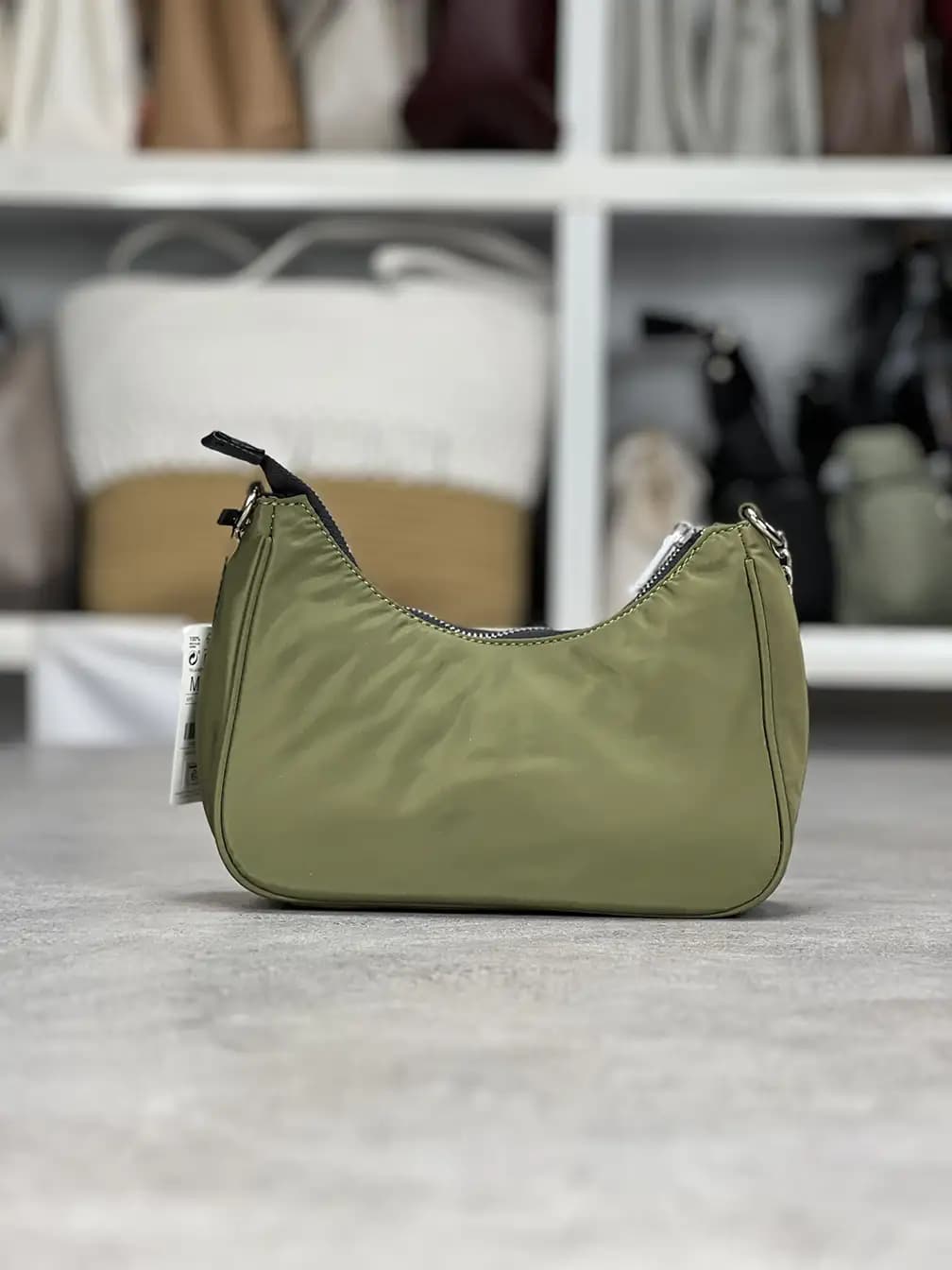 کیف زنانه اورجینال برند Stradivarius اسپانیا مدل Olive green chain — تصویر ۵