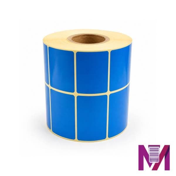 رول لیبل ریبون خور 34×51 کاغذی آبی دو ردیفه — تصویر ۲