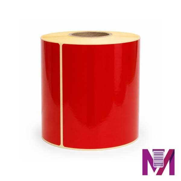 رول لیبل ریبون خور 80×100 کاغذی قرمز تک ردیفه