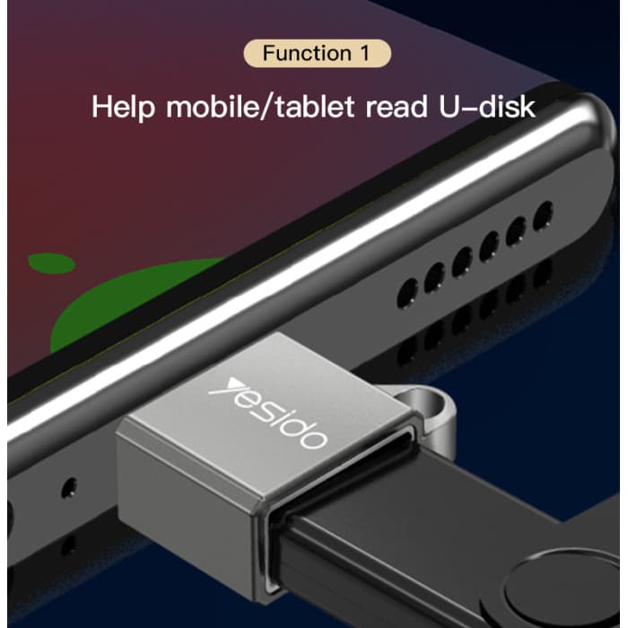 OTG مبدل USB-C به USB3.0 یسیدو مدل GS08 — تصویر ۳