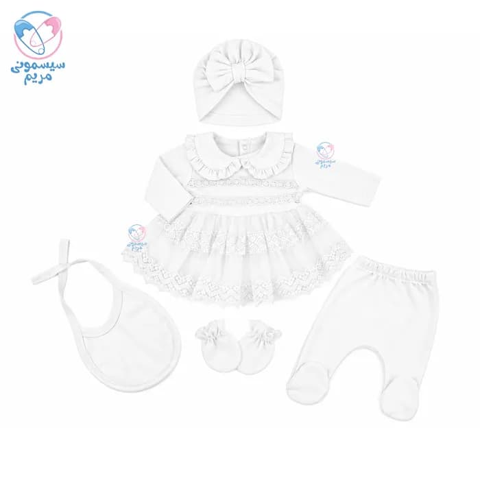 ست 5 تیکه نانا بیبی دخترانه گیپور دار Nanna Baby 5812 — تصویر ۹